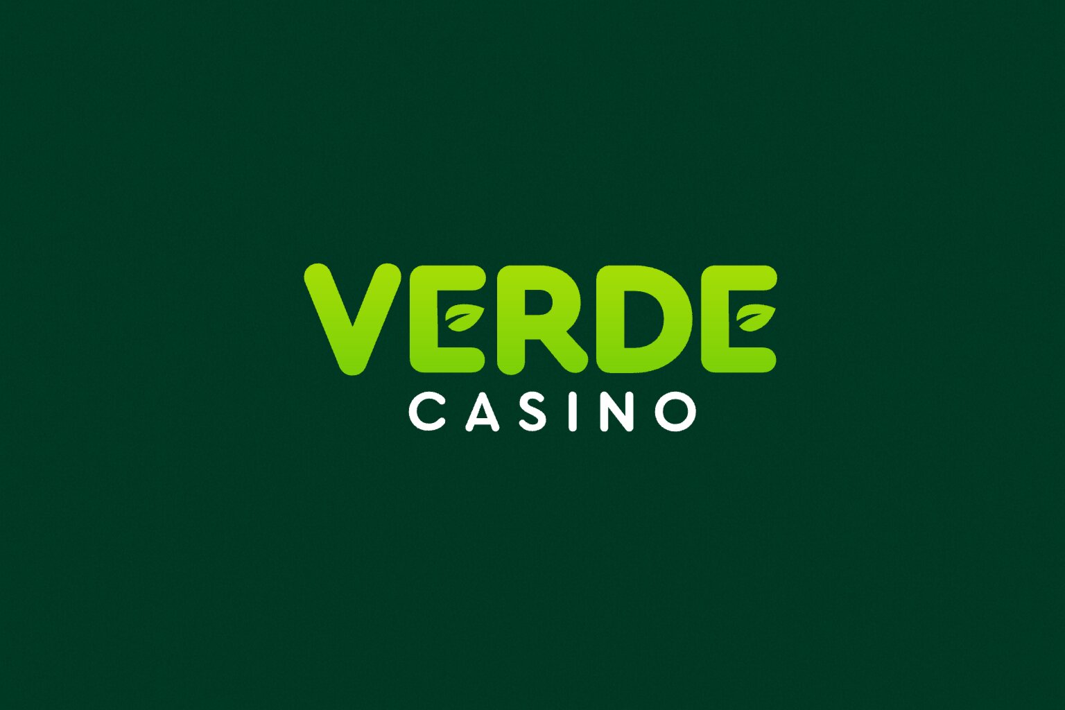 Verde Casino-Logo auf grünem Hintergrund
